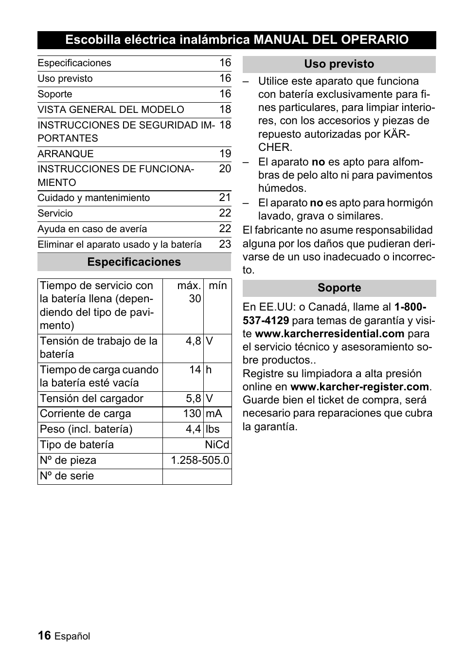 Karcher K 55 User Manual | Page 16 / 24