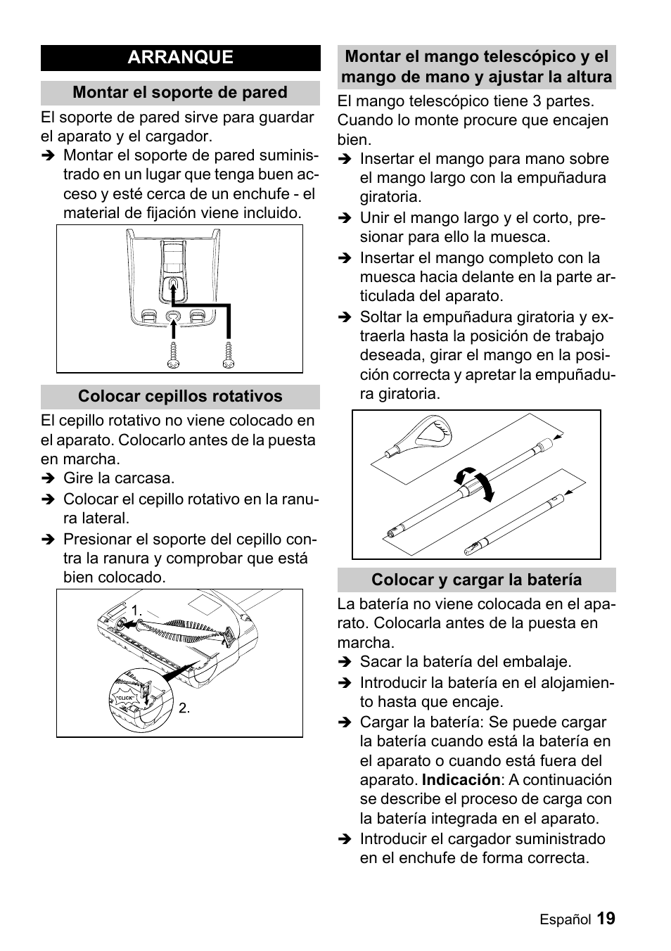 Arranque | Karcher K 55 User Manual | Page 19 / 24