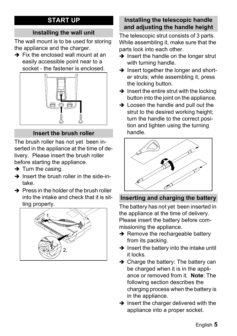 Start up | Karcher K 55 User Manual | Page 5 / 24