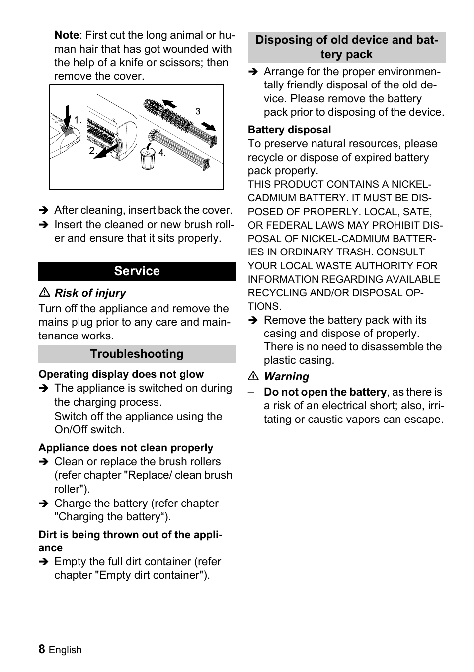 Service | Karcher K 55 User Manual | Page 8 / 24