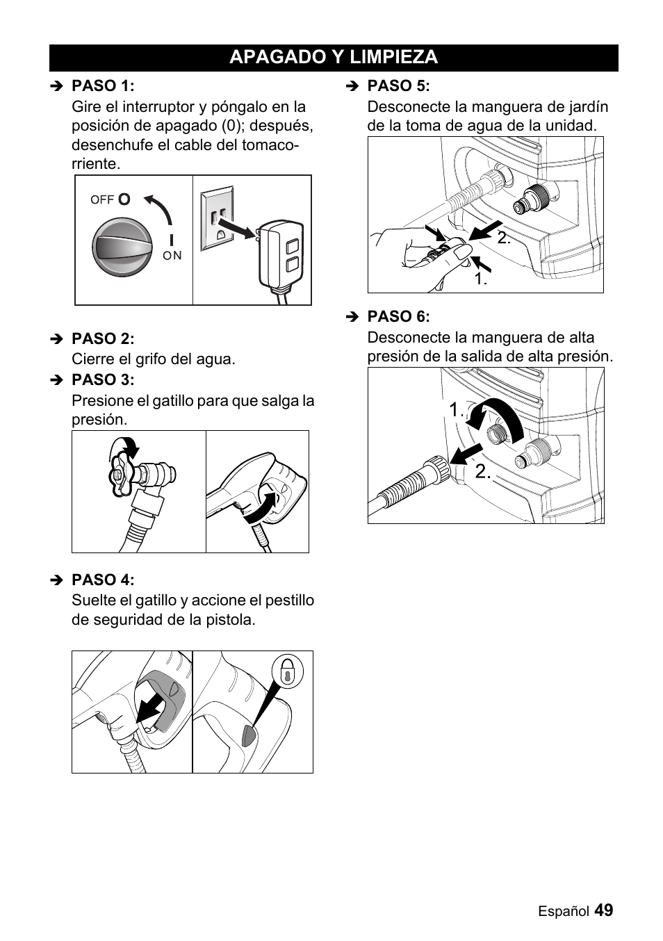 Apagado y limpieza | Karcher K 3.350 User Manual | Page 49 / 60