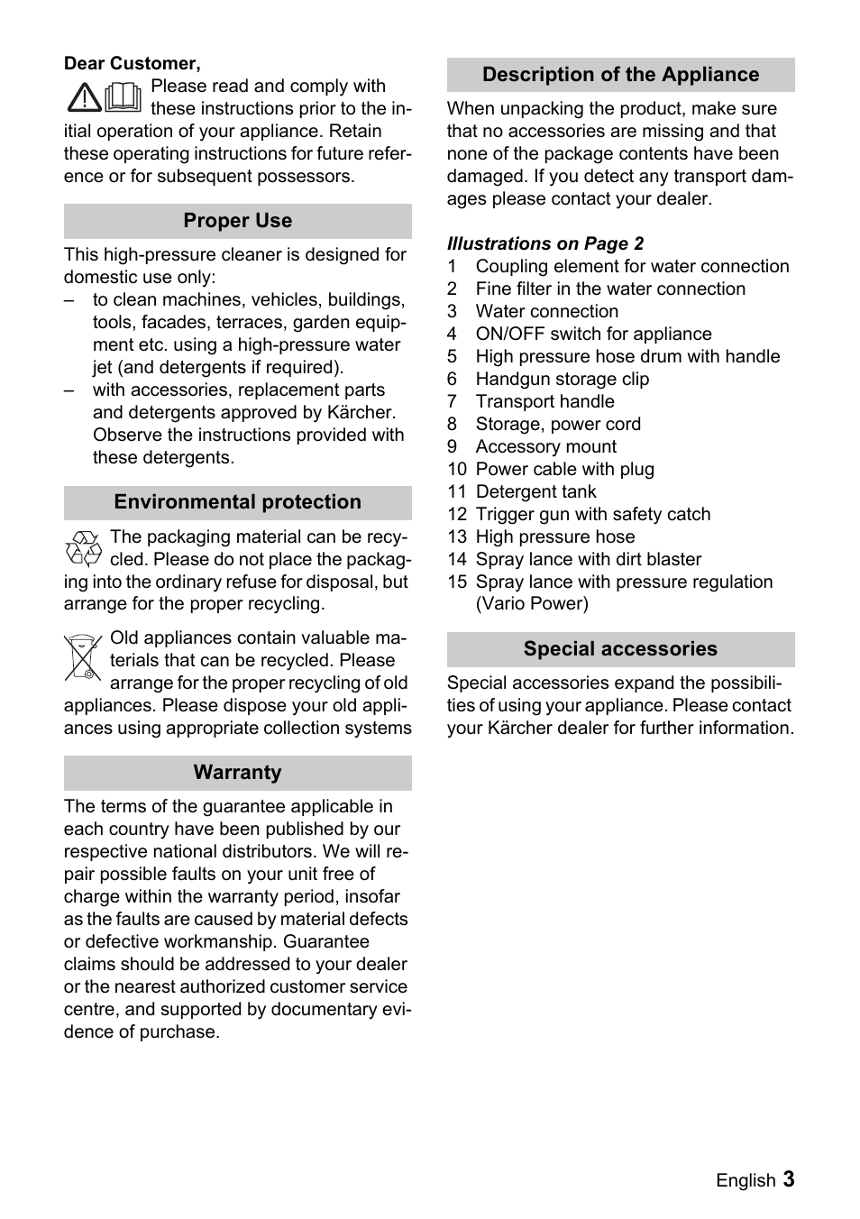 Karcher K 5.85 M User Manual | Page 3 / 12