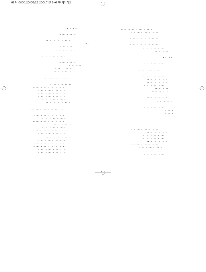 Table of contents (cont’d.) | Hyundai HGP-1200 User Manual | Page 3 / 44