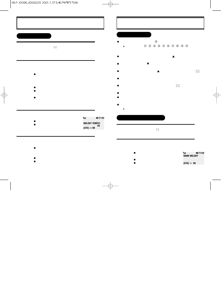 Melody setup | Hyundai HGP-1200 User Manual | Page 35 / 44