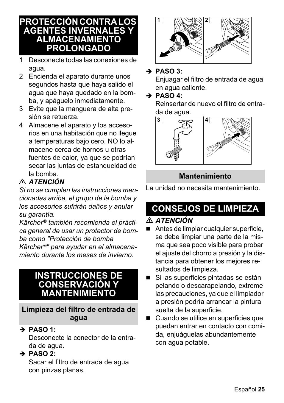 Consejos de limpieza | Karcher K 2.425 User Manual | Page 25 / 48