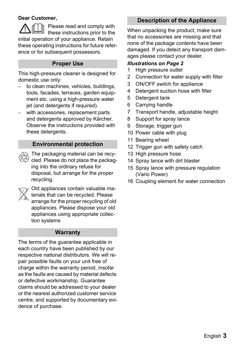 Karcher K 2.91 MD User Manual | Page 3 / 12