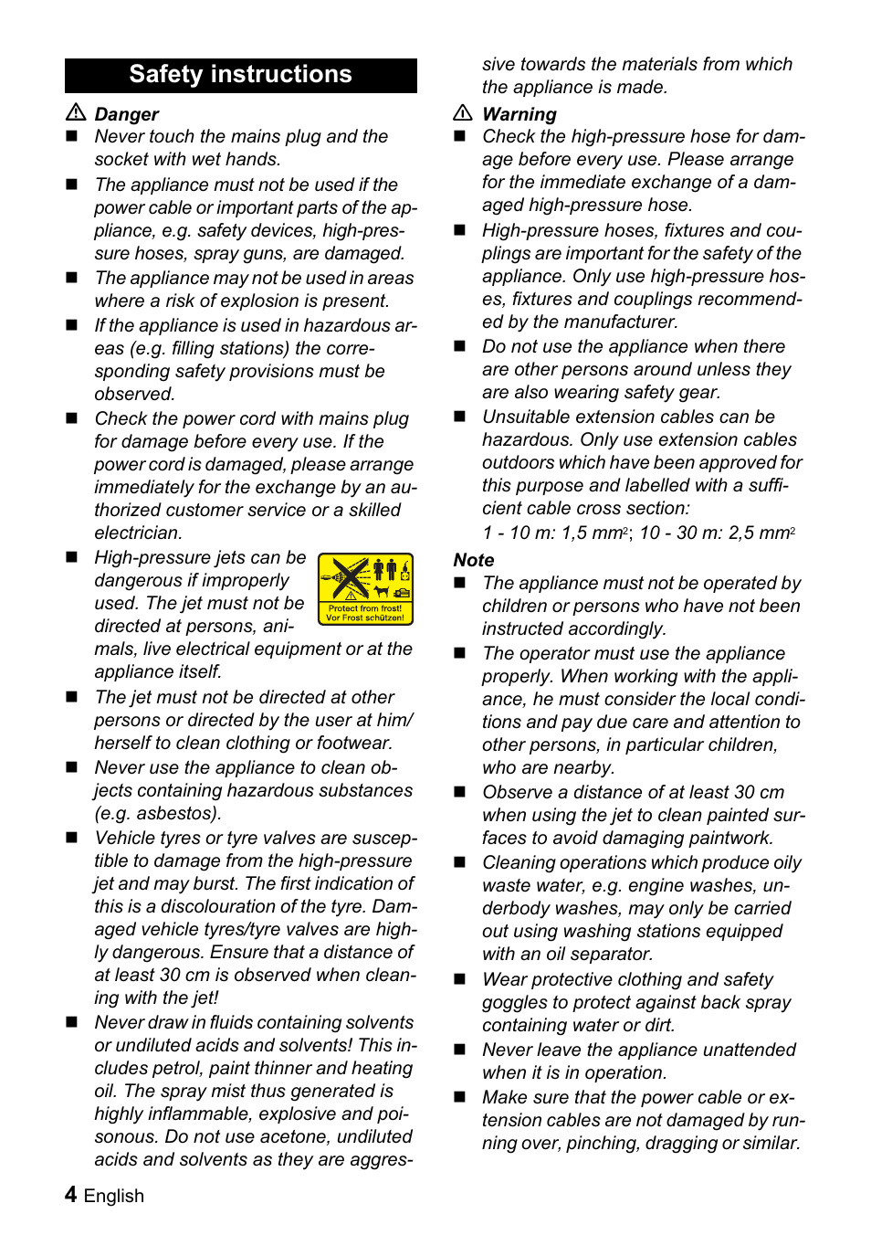 Safety instructions | Karcher K 2.91 MD User Manual | Page 4 / 12