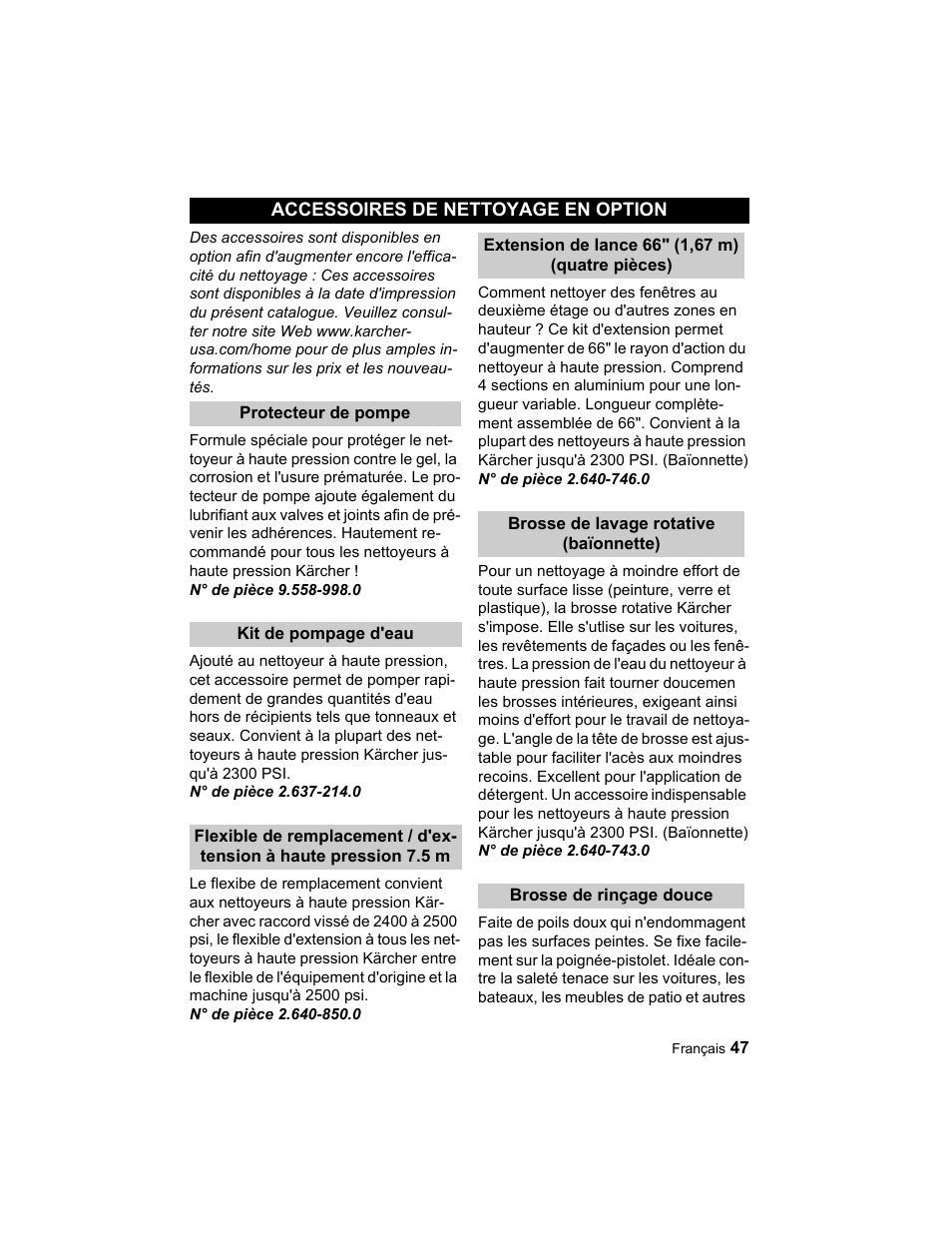 Karcher K 3.96 M User Manual | Page 47 / 52