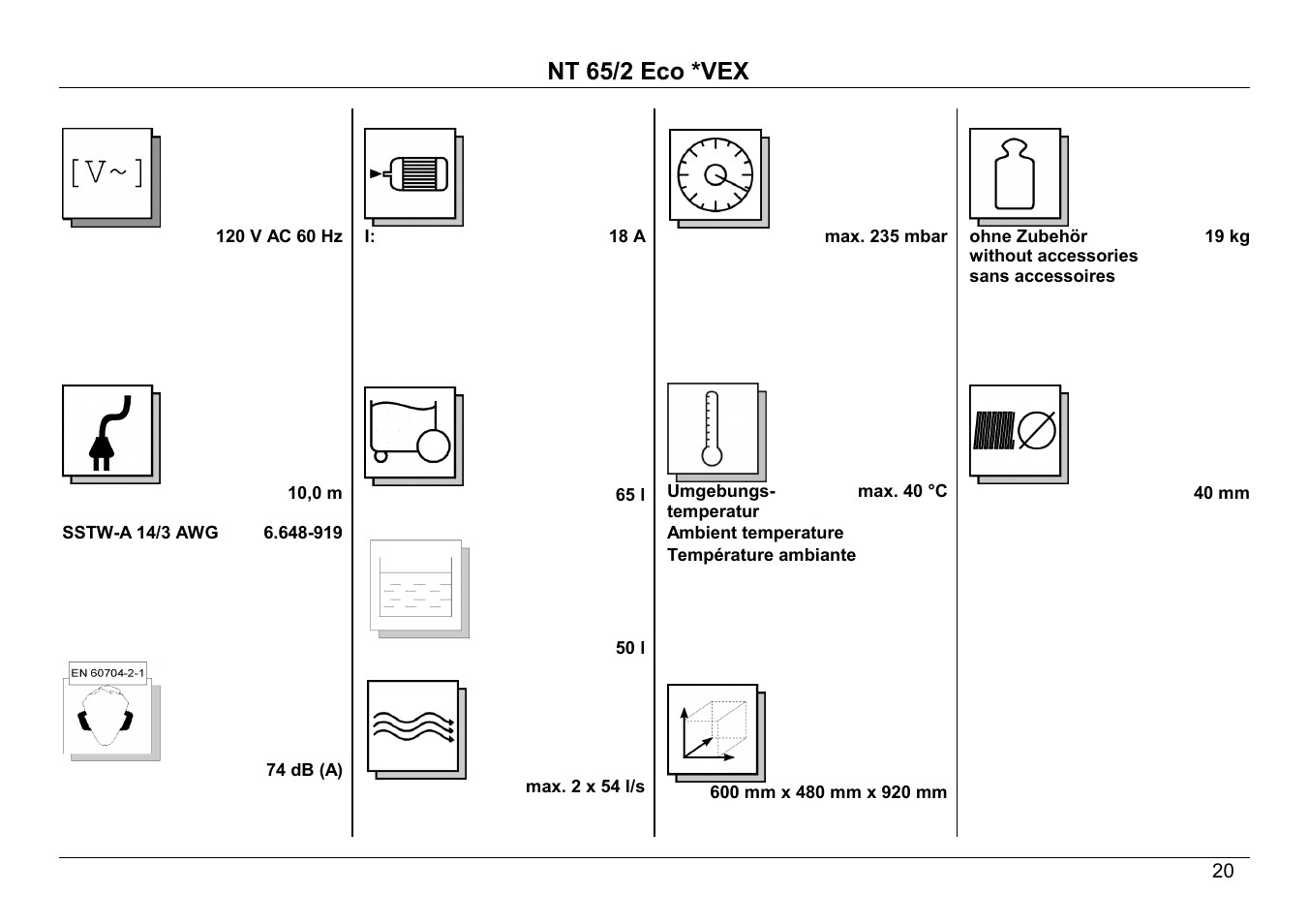 Nt 65/2 eco *vex | Karcher NT 65/2 ECO User Manual | Page 10 / 15