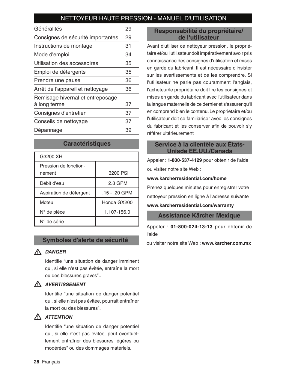 Karcher G3200XH User Manual | Page 28 / 40