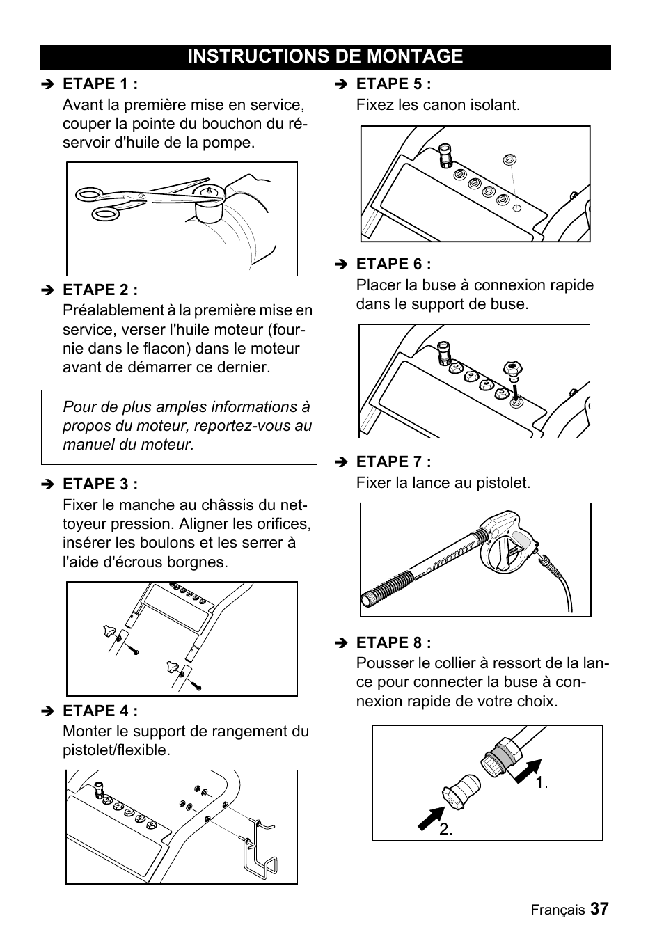 Instructions de montage | Karcher G 4000 SH User Manual | Page 37 / 48