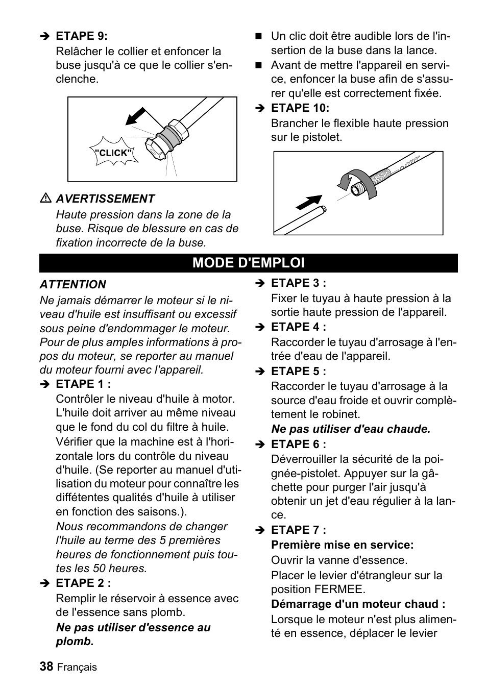 Mode d'emploi | Karcher G 4000 SH User Manual | Page 38 / 48