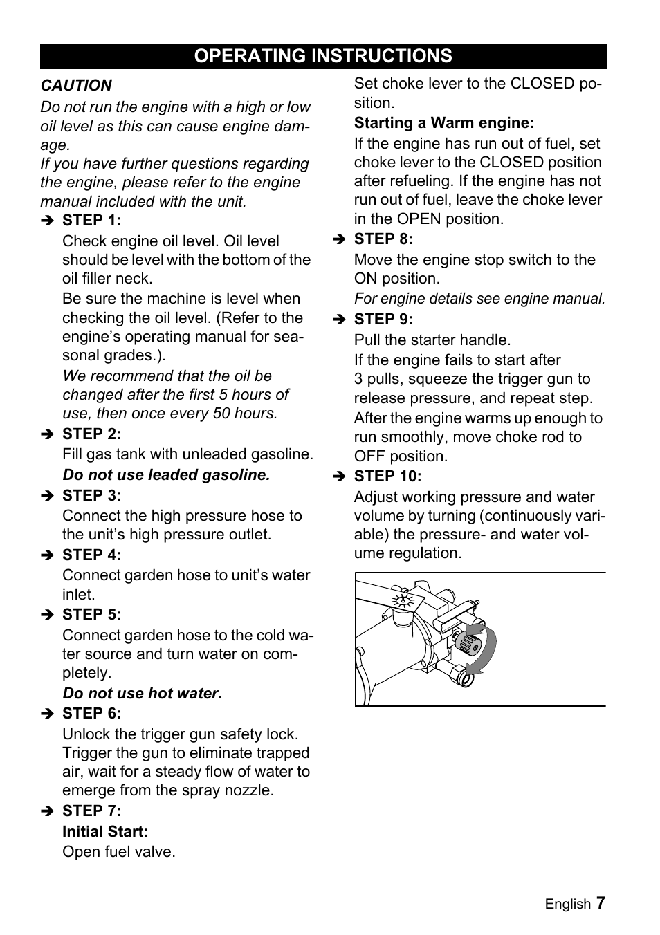 Operating instructions | Karcher G 4000 SH User Manual | Page 7 / 48