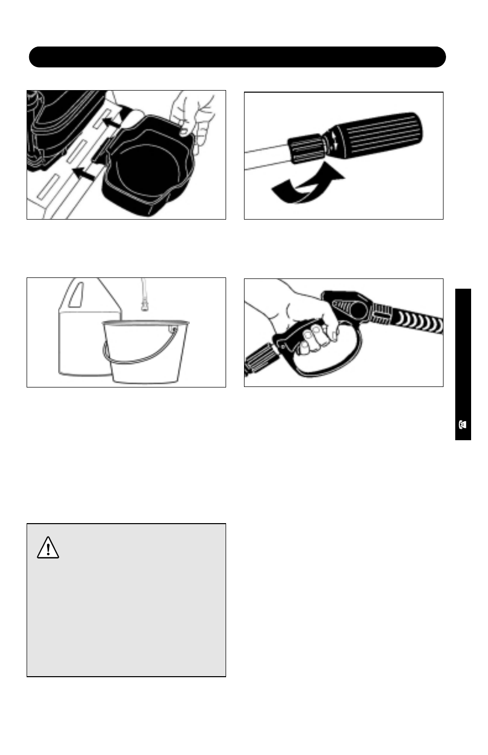 Working with detergent, Caution, Step 2 | Step 3, Step 4, Step 1 | Karcher 1800 User Manual | Page 7 / 12