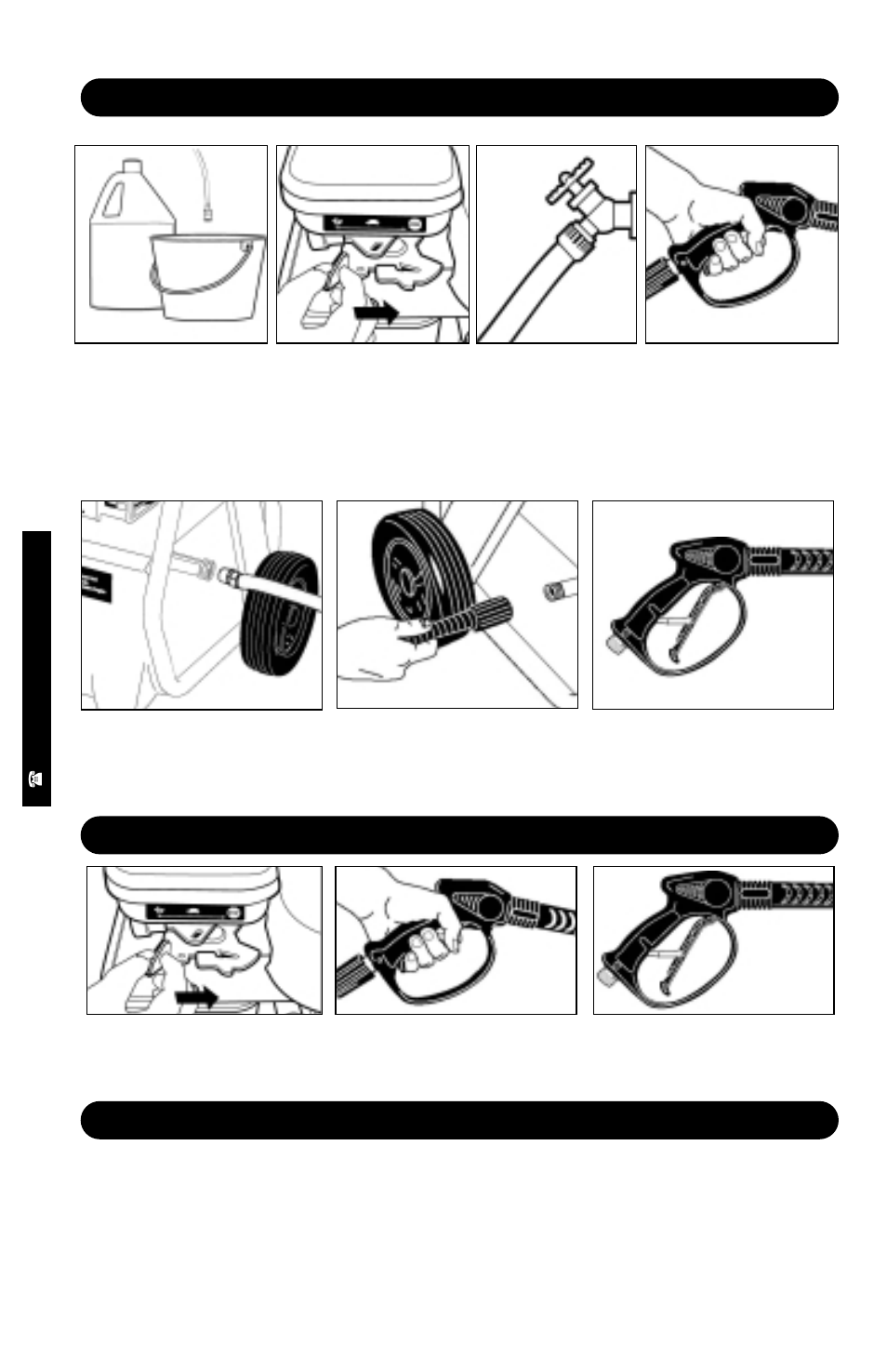 Shutting down & clean-up, Winterizing and long-term storage, Taking a break... five minutes or more | Step 1, Step 2, Step 3, Step 4, Step 5, Step 6 | Karcher 1800 User Manual | Page 8 / 12