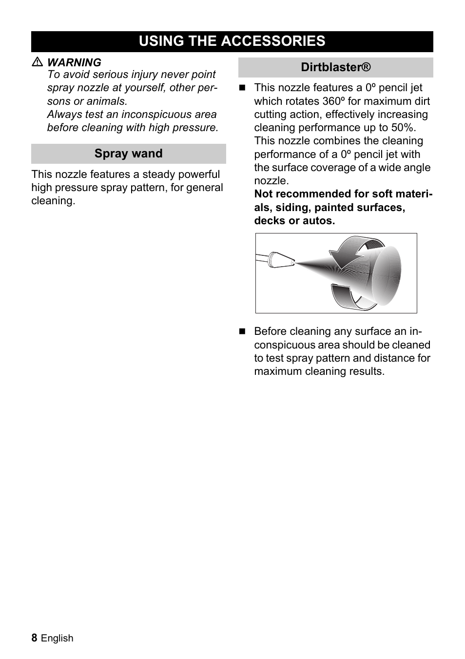 Using the accessories | Karcher K 2.20 M User Manual | Page 8 / 16