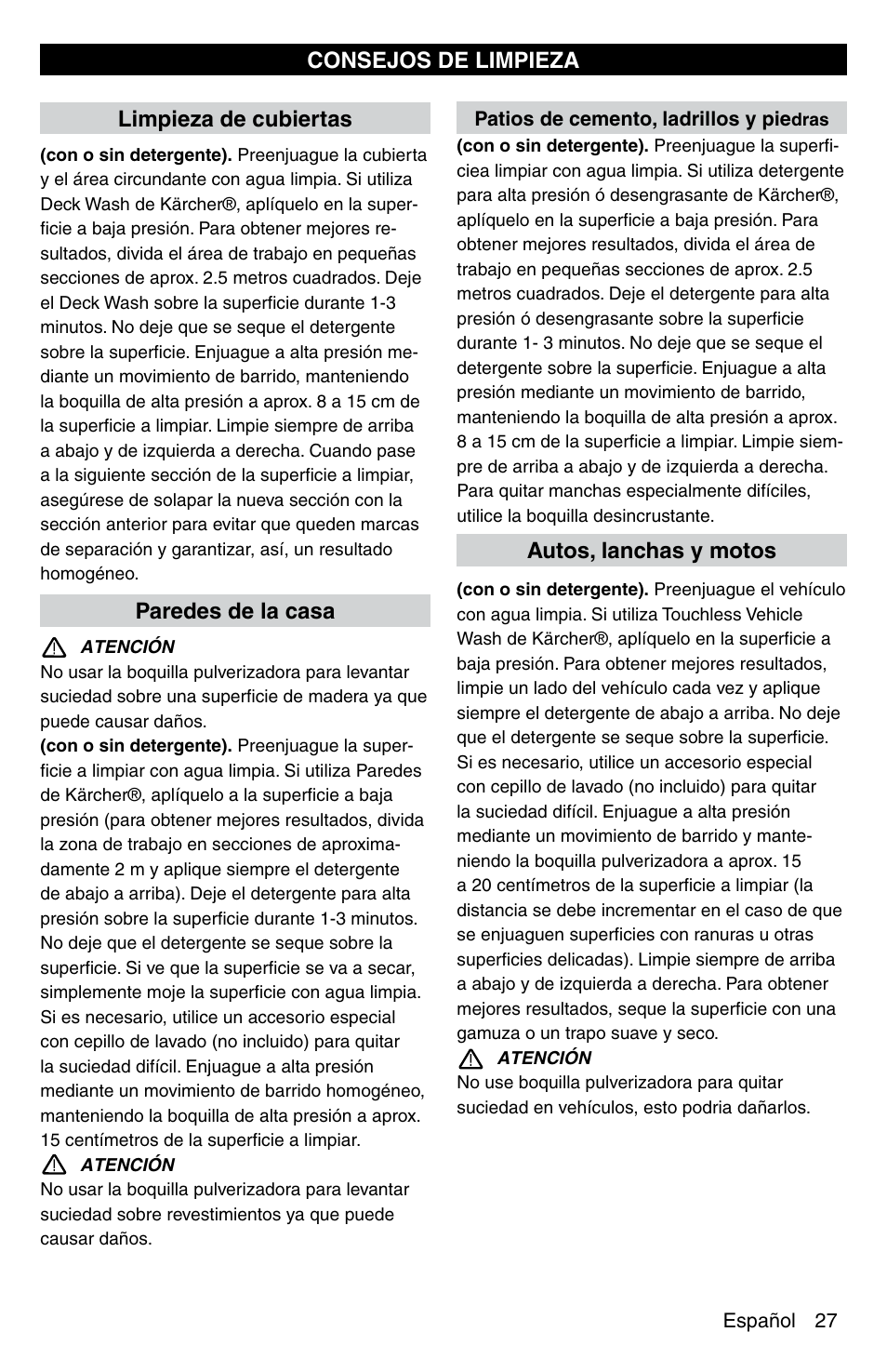 Karcher G 2600 PC User Manual | Page 27 / 46