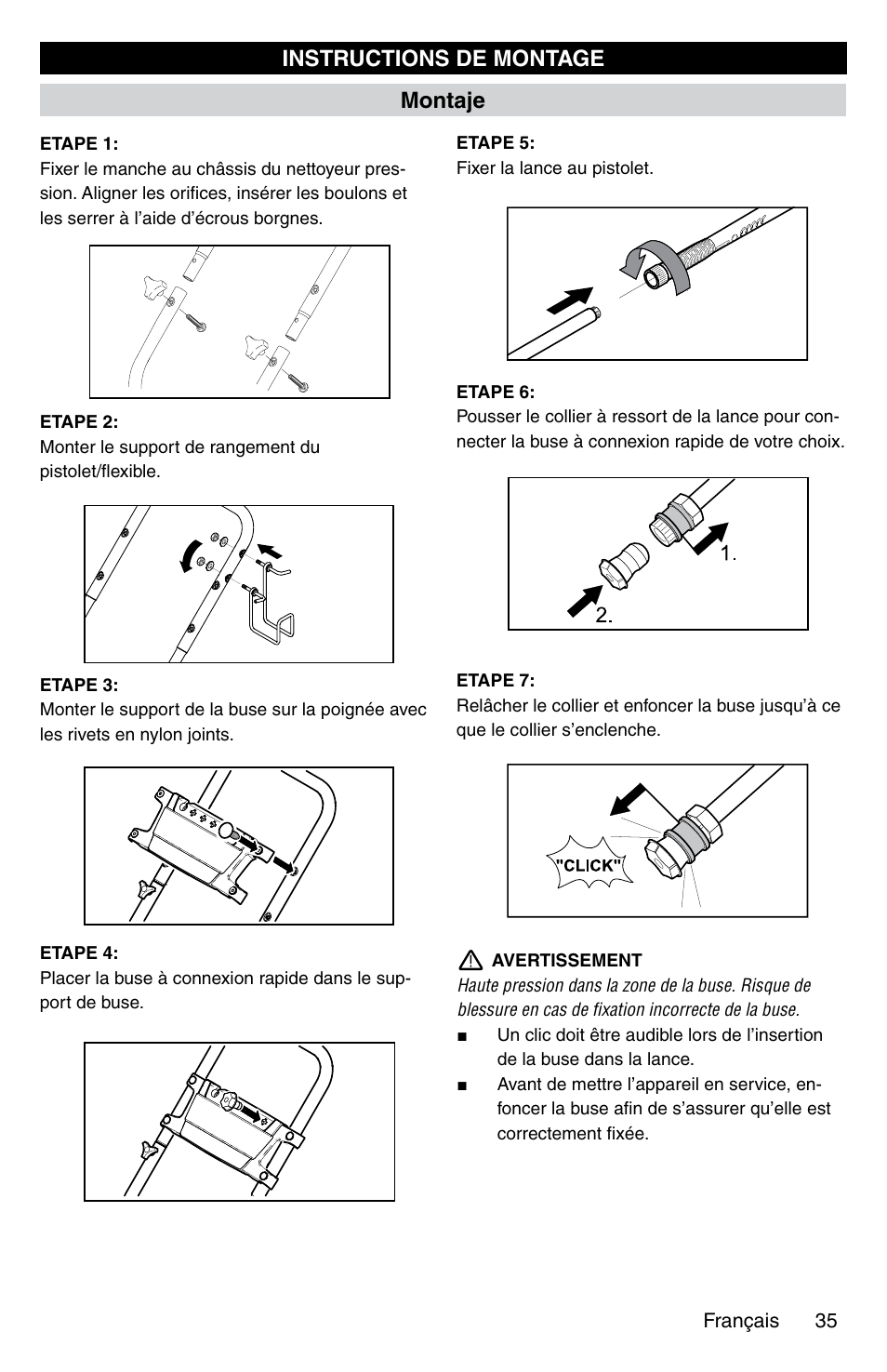 Instructions de montage montaje | Karcher G 2600 PC User Manual | Page 35 / 46