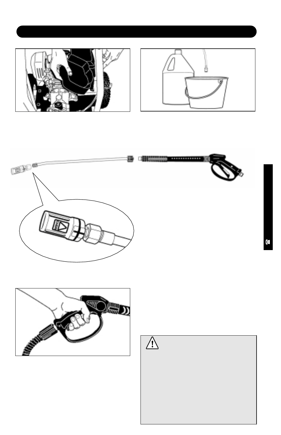 Working with detergent, Caution, Step 3 | Step 4, Step 1, Step 2 | Karcher K 2300 G User Manual | Page 7 / 12