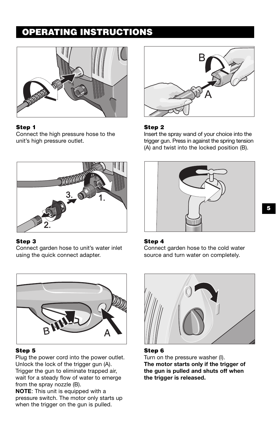 Operating instructions | Karcher K 390 M User Manual | Page 5 / 12