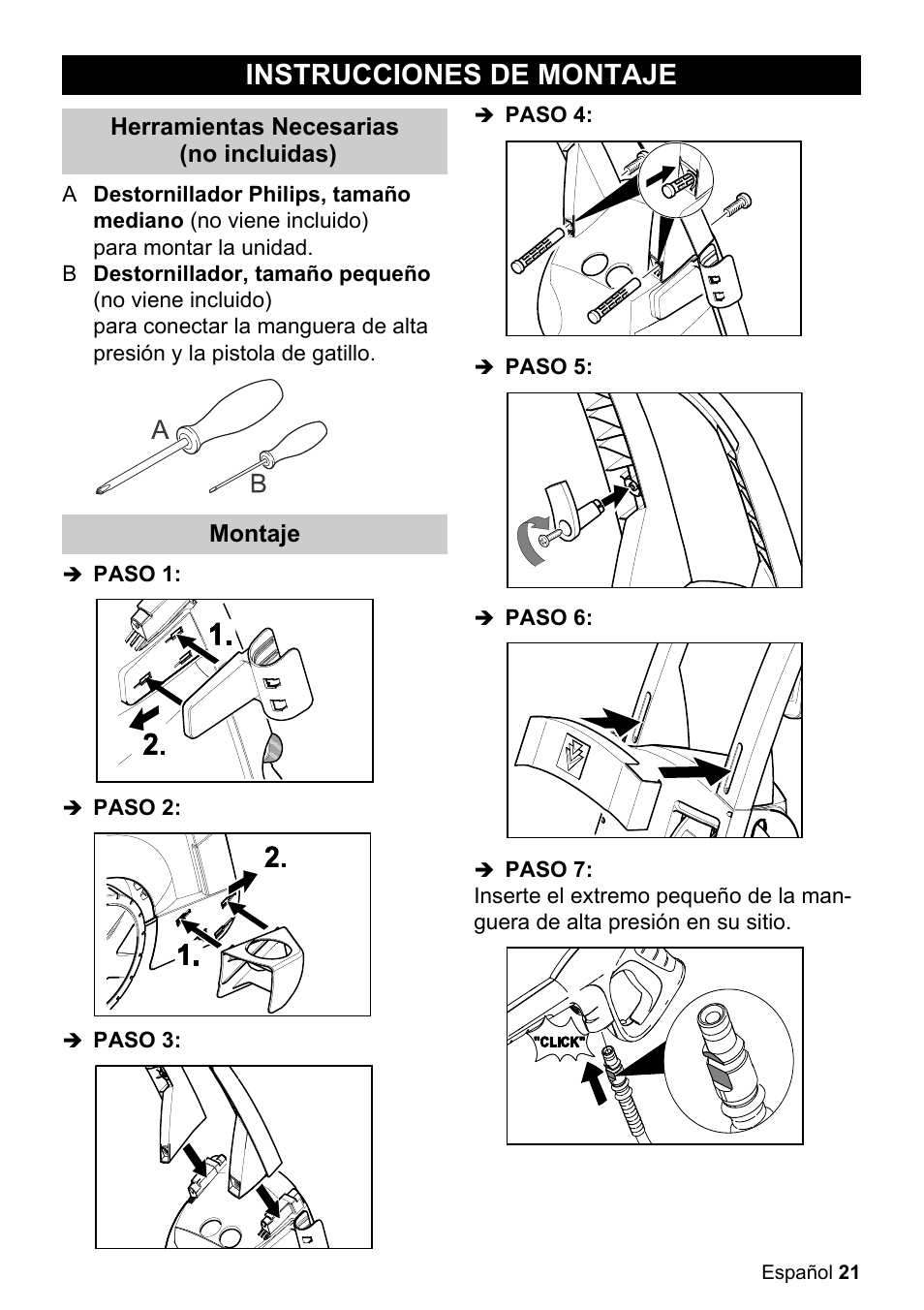 Instrucciones de montaje | Karcher K 5.85 M User Manual | Page 21 / 48