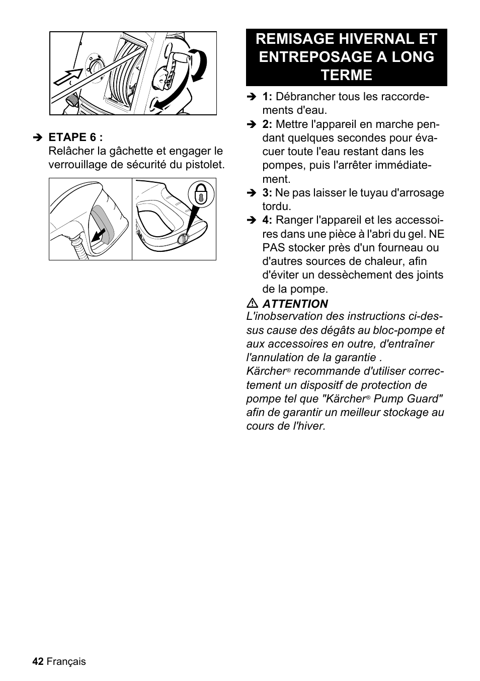 Remisage hivernal et entreposage a long terme | Karcher K 5.85 M User Manual | Page 42 / 48