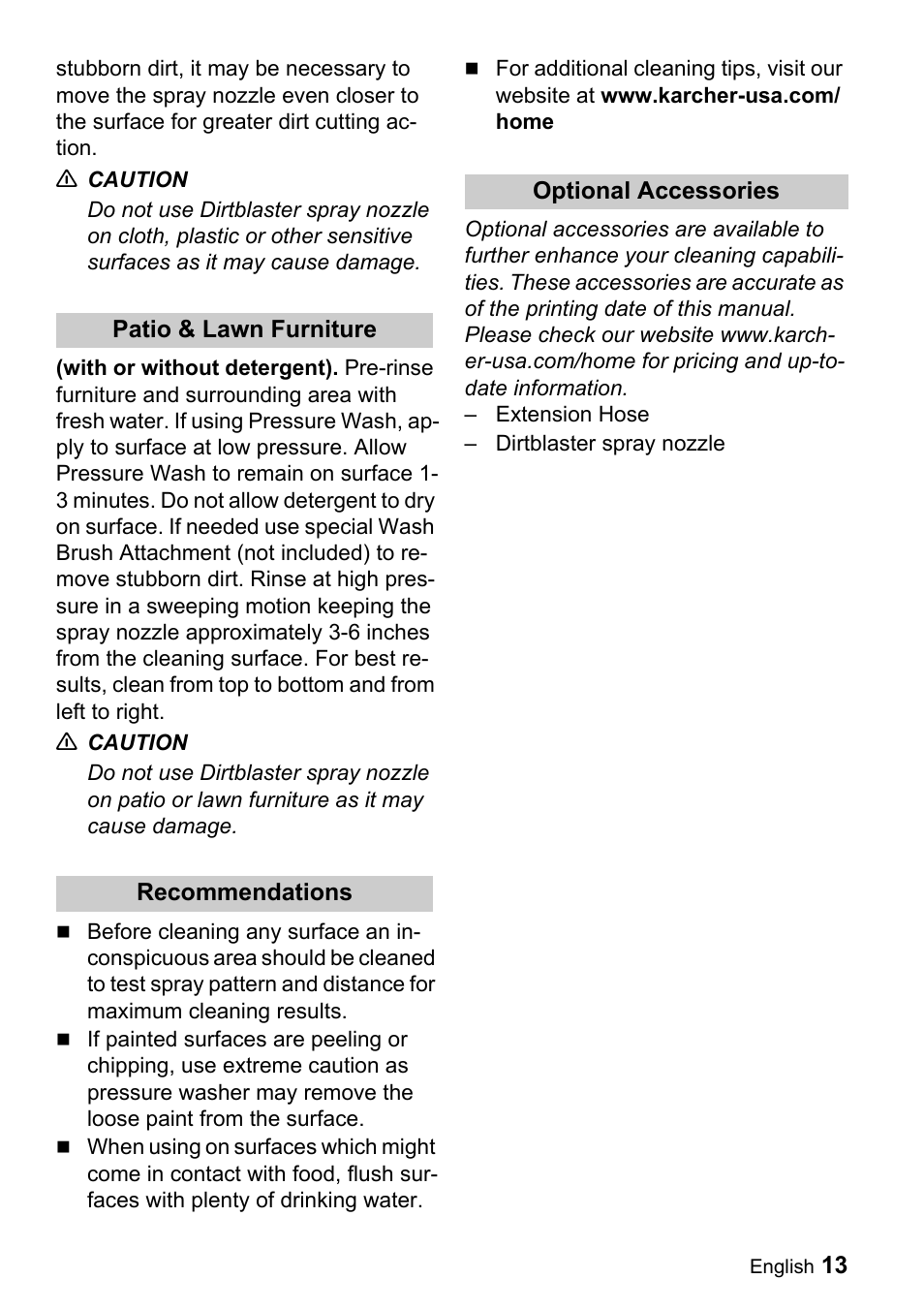 Karcher G 2600 PH User Manual | Page 13 / 47