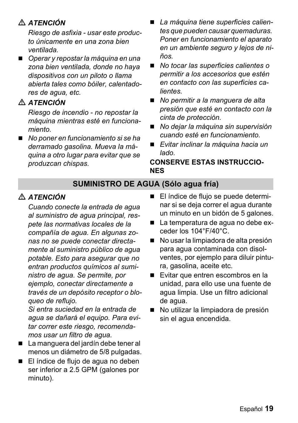 Karcher G 2600 PH User Manual | Page 19 / 47