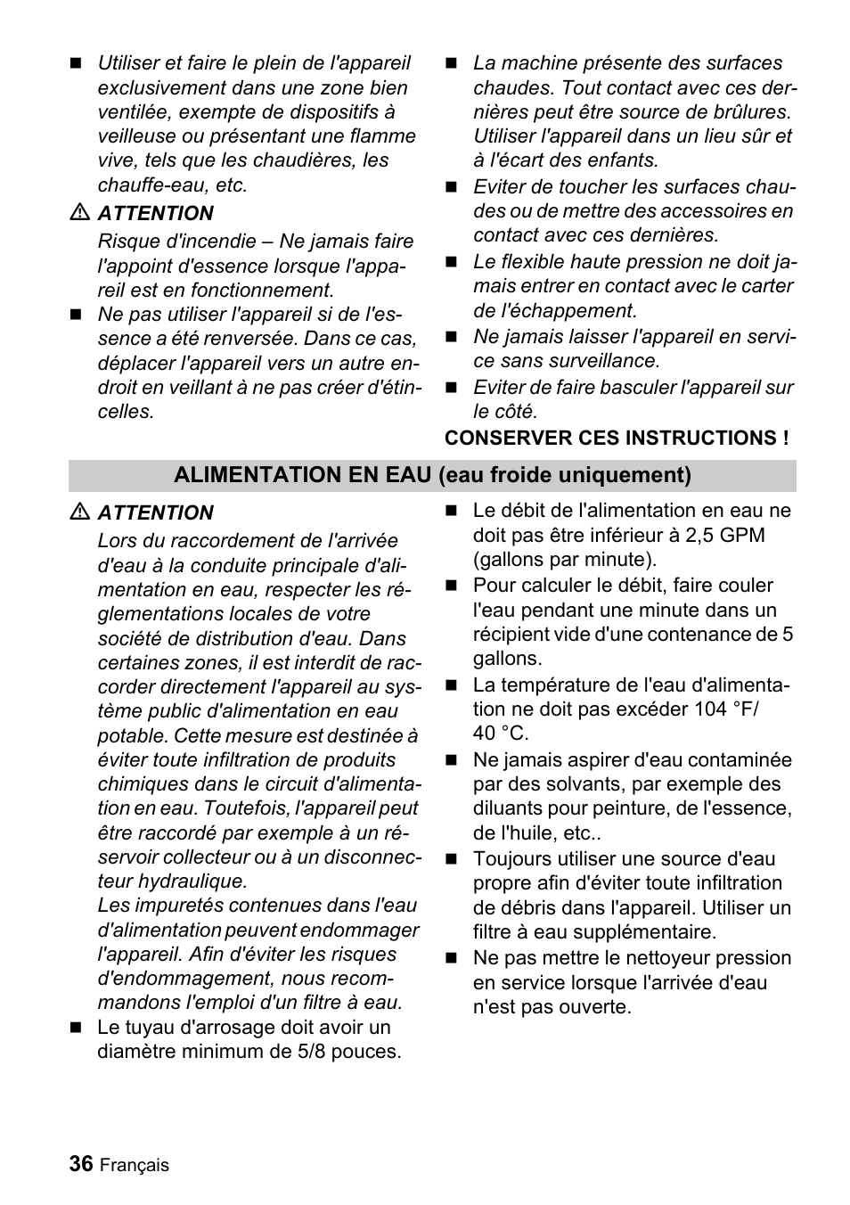 Karcher G 2600 PH User Manual | Page 36 / 47