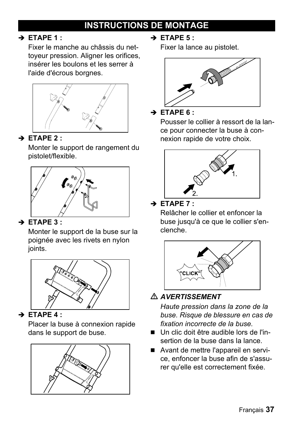 Instructions de montage | Karcher G 2600 PH User Manual | Page 37 / 47