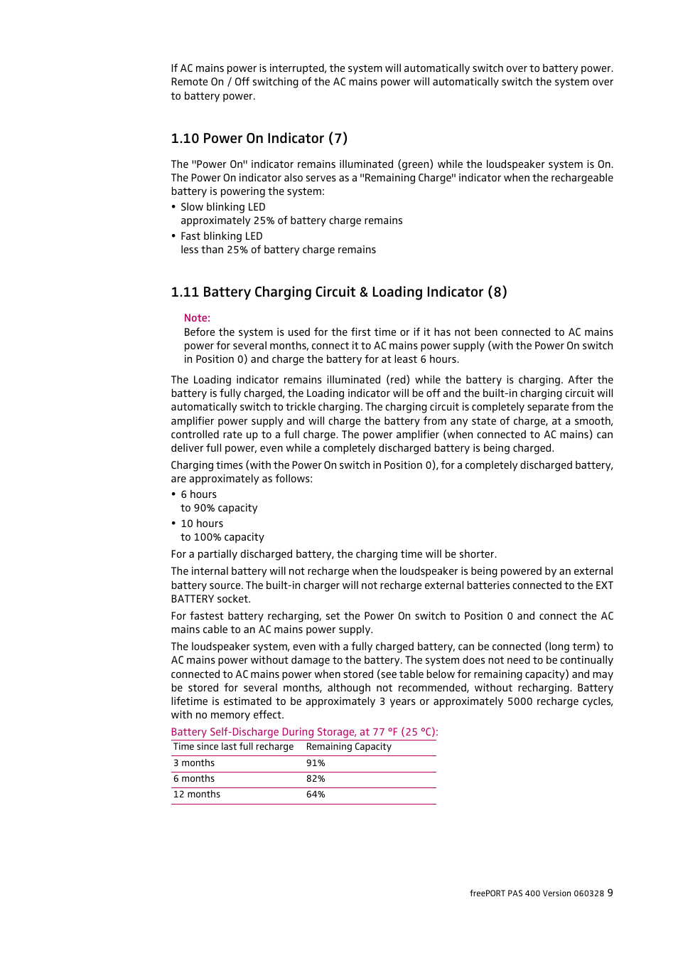 10 power on indicator (7) | HeadsetUSA PAS 400 User Manual | Page 9 / 21