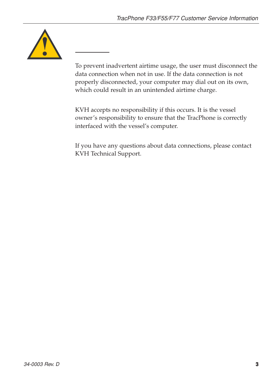 Please read, Important notice about your data connection | KVH Industries TracPhone F55 User Manual | Page 3 / 128