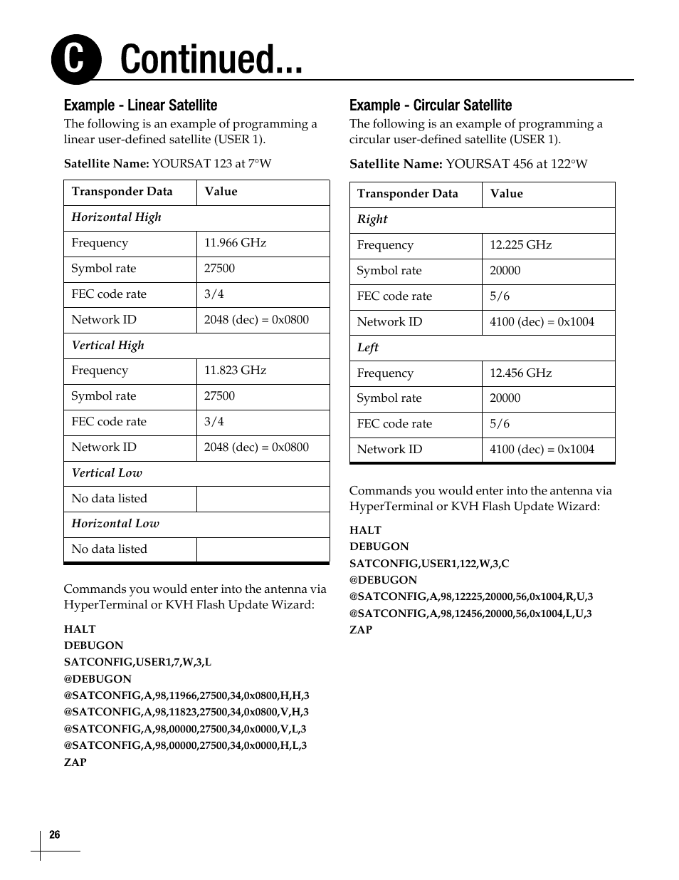 Continued... c | KVH Industries TracVisionM7 User Manual | Page 25 / 31