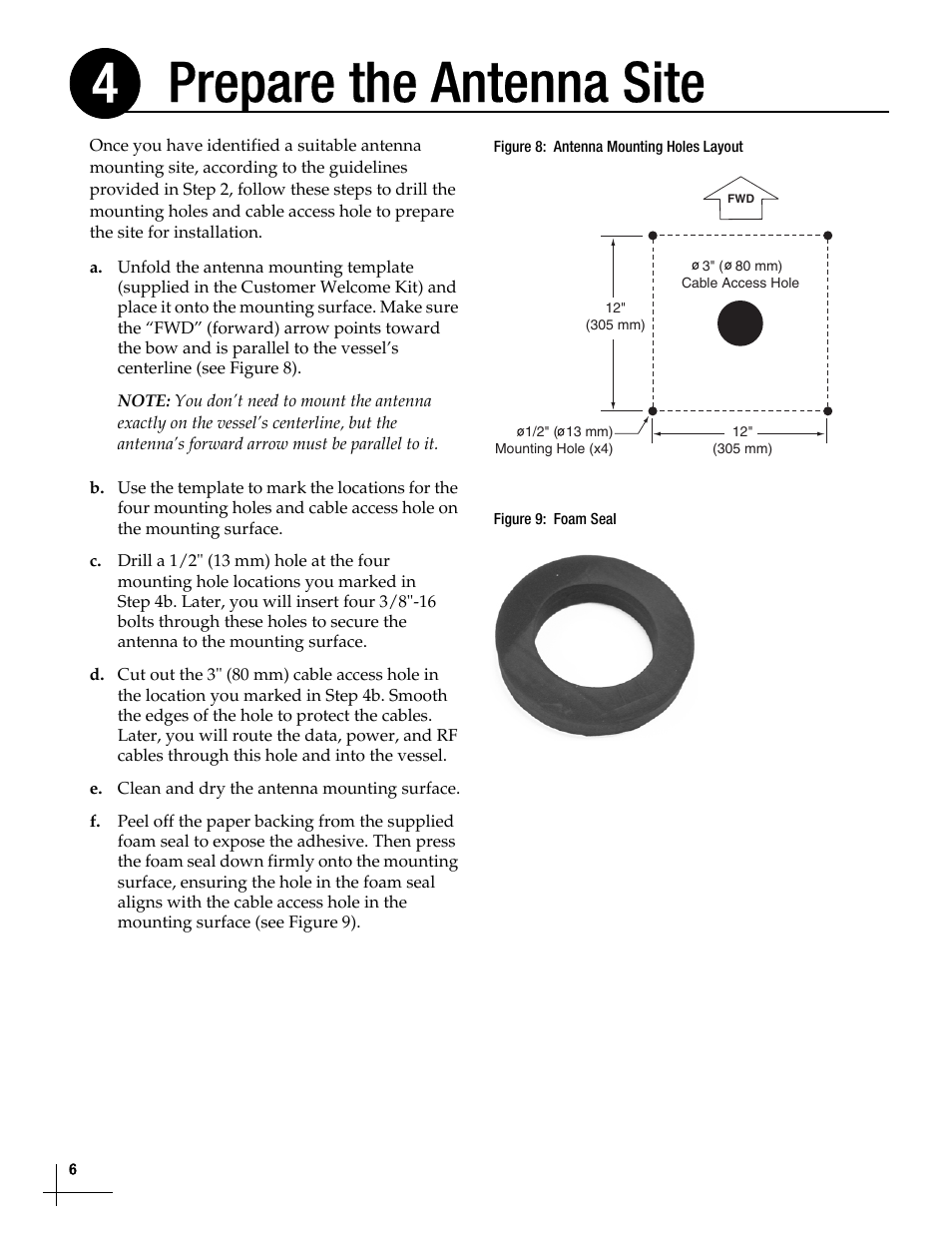 Prepare the antenna site, Prepare the antenna site, 6, Prepare the antenna site 4 | KVH Industries TracVisionM7 User Manual | Page 6 / 31