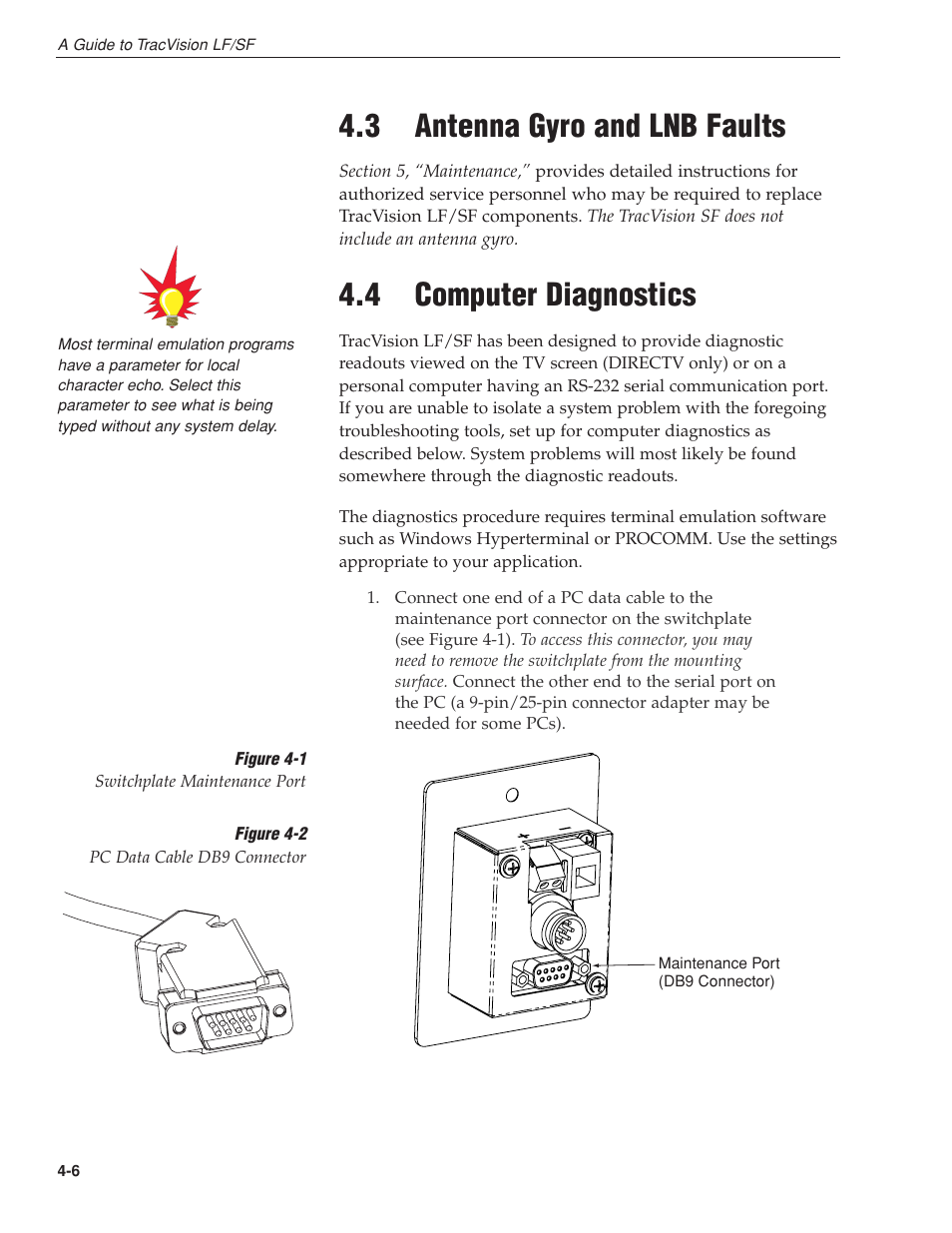 3 - antenna gyro and lnb faults, 4 - computer diagnostics, 3 antenna gyro and lnb faults | 4 computer diagnostics | KVH Industries LF User Manual | Page 36 / 69