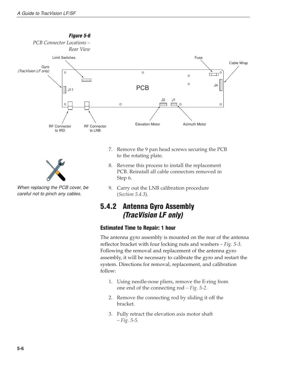 2 - antenna gyro assembly (tracvision lf only), Tracvision lf only), 2 antenna gyro assembly | KVH Industries LF User Manual | Page 43 / 69