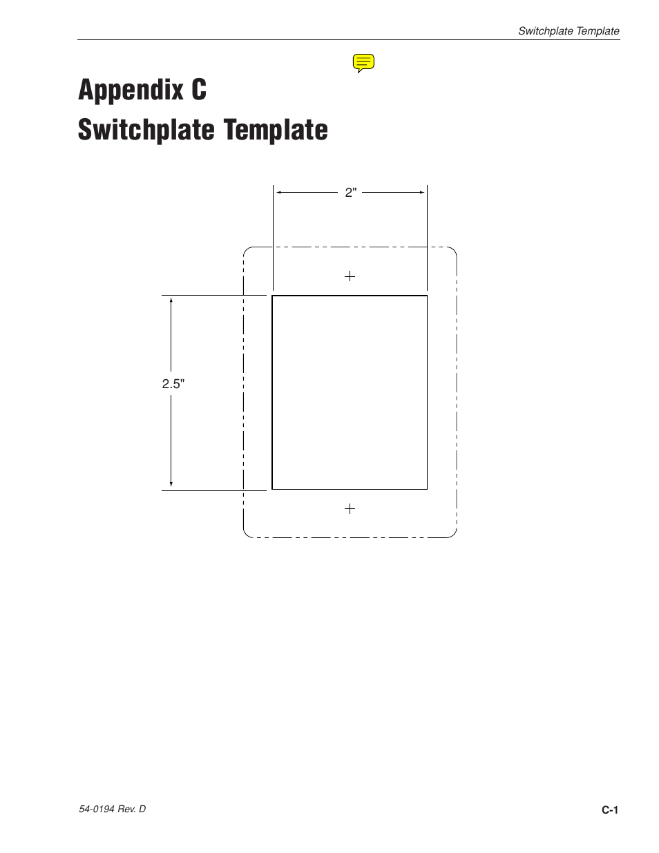 Appendix c - switchplate template, Appendix c switchplate template | KVH Industries LF User Manual | Page 51 / 69