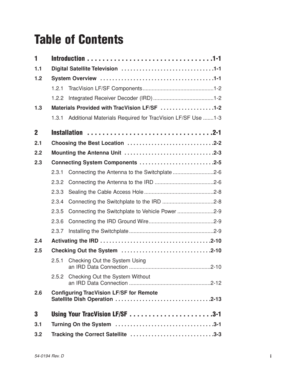 KVH Industries LF User Manual | Page 6 / 69
