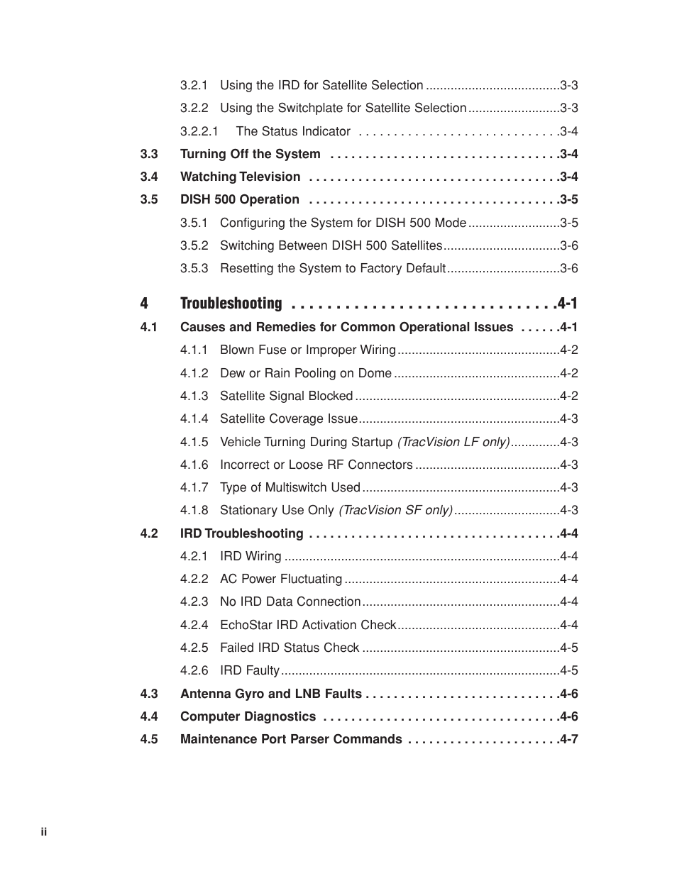 4troubleshooting -1 | KVH Industries LF User Manual | Page 7 / 69