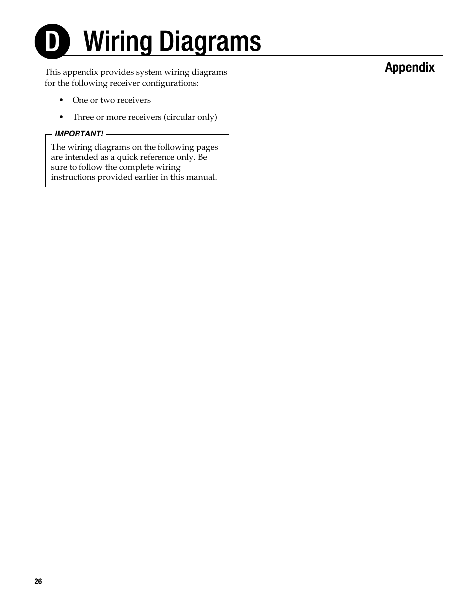 Wiring diagrams, Wiring diagrams, 26, Wiring diagrams d | Appendix | KVH Industries TracVisionM5 User Manual | Page 25 / 29