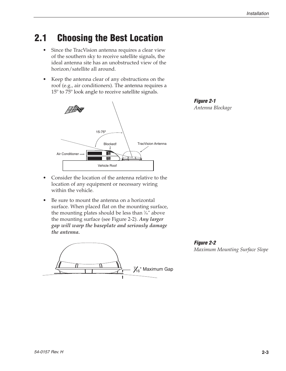 1 - choosing the best location, 1 choosing the best location | KVH Industries TracVision R4 User Manual | Page 14 / 65