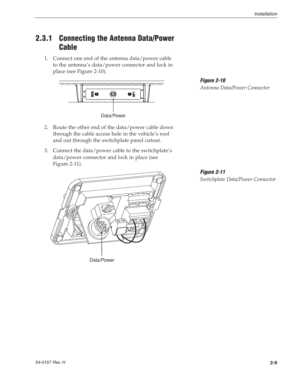 1 - connecting the antenna data/power cable, 1 connecting the antenna data/power cable | KVH Industries TracVision R4 User Manual | Page 20 / 65