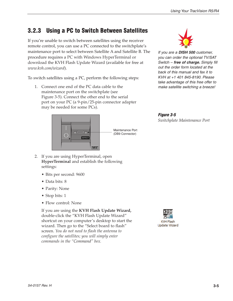 3 - using a pc to switch between satellites, 3 using a pc to switch between satellites | KVH Industries TracVision R4 User Manual | Page 43 / 65