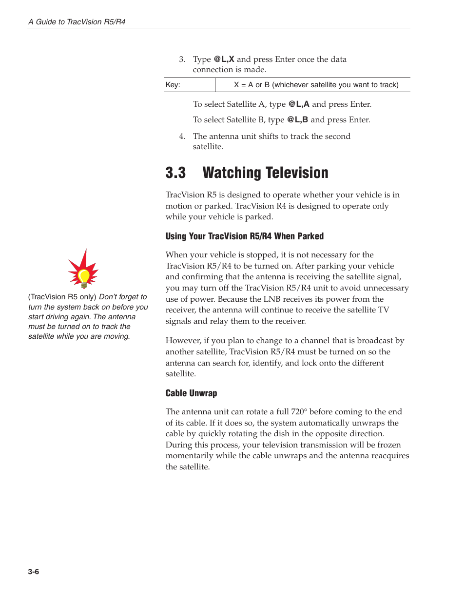 3 - watching television, 3 watching television | KVH Industries TracVision R4 User Manual | Page 44 / 65