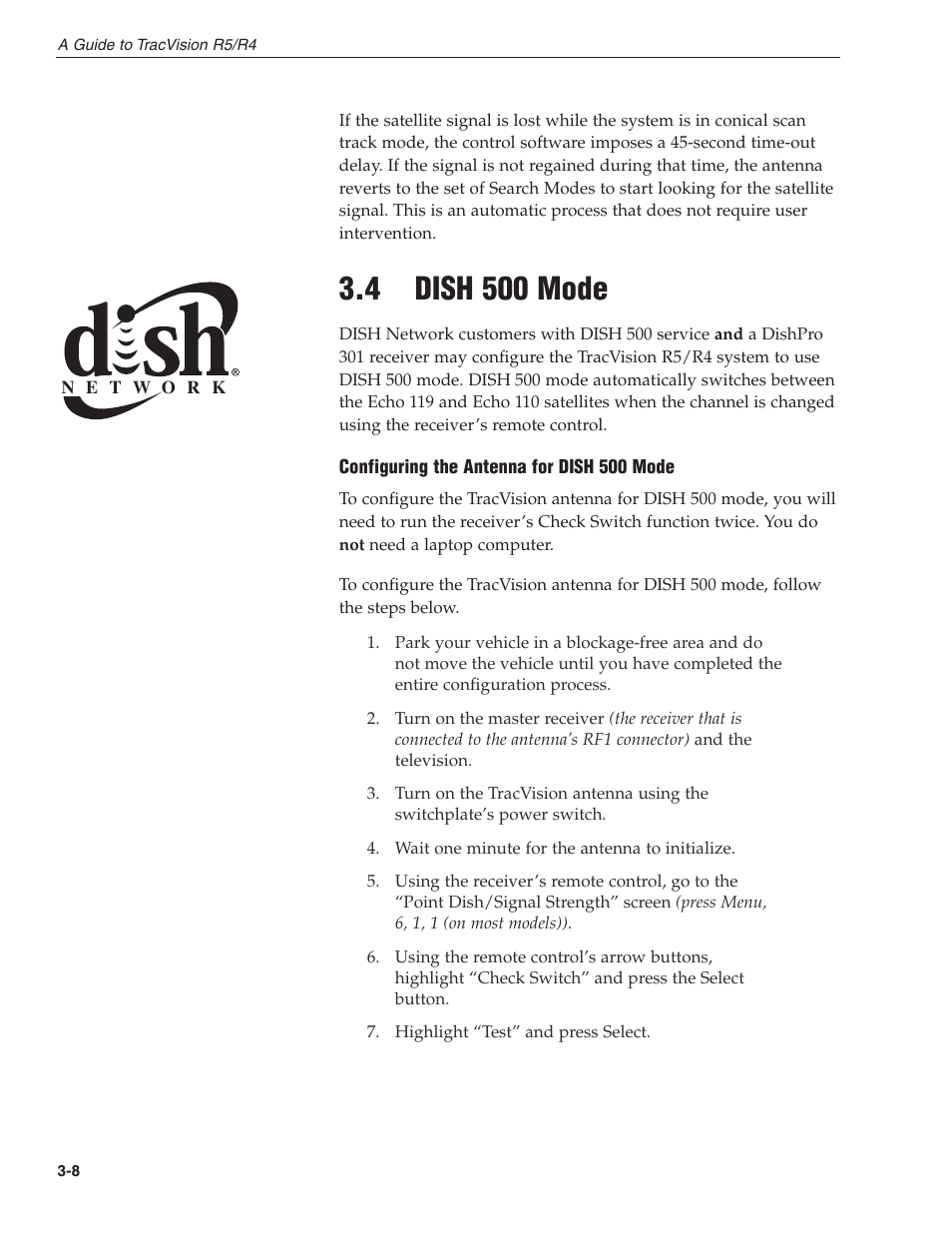 4 - dish 500 mode, 4 dish 500 mode | KVH Industries TracVision R4 User Manual | Page 46 / 65