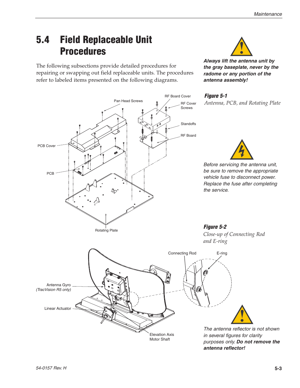 4 - field replaceable unit procedures, 4 field replaceable unit procedures | KVH Industries TracVision R4 User Manual | Page 56 / 65
