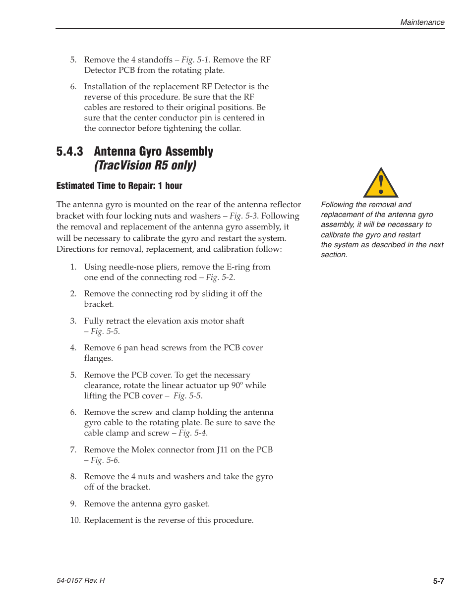 3 - antenna gyro assembly (tracvision r5 only), 3 antenna gyro assembly (tracvision r5 only) | KVH Industries TracVision R4 User Manual | Page 60 / 65