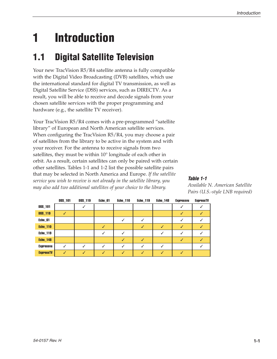 1 - introduction, 1 - digital satellite television, 1introduction | 1 digital satellite television | KVH Industries TracVision R4 User Manual | Page 7 / 65