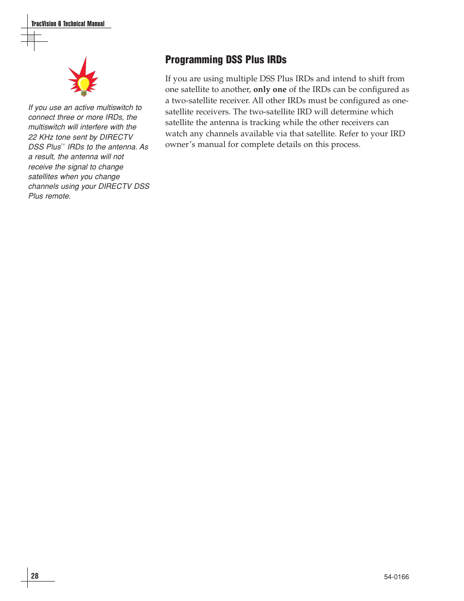 Programming dss plus irds | KVH Industries TracVision 6 User Manual | Page 32 / 88