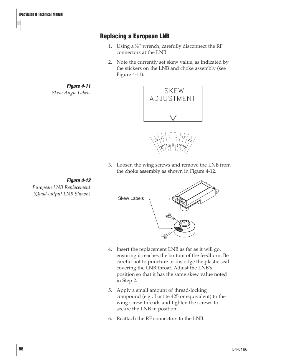Replacing a european lnb | KVH Industries TracVision 6 User Manual | Page 67 / 88